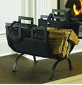 Transitional Design Fireplace Wood Log Holder with Canvas Tote 1085