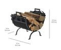 Transitional Design Fireplace Wood Log Holder with Canvas Tote 1085