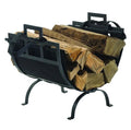 Transitional Design Fireplace Wood Log Holder with Canvas Tote 1085 - Bourlier's Barbecue and Fireplace