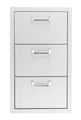 Outdoor Kitchen 16-Inch Stainless Steel Triple Access Drawer 260-DRW3