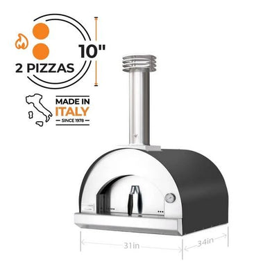 Fontana Margherita Wood-Fired Pizza Oven - Black - Countertop - Bourlier's Barbecue and Fireplace