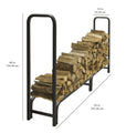 8 ft. Heavy Duty Wood Storage Log Rack plus Cover Combo LS938-96 + LC6-8LC