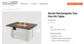 Outdoor GreatRoom Alcott Rectangular Gas Fire Pit Table ALC-1224 50% off