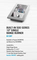 Napoleon Built-in 500 Series Single Range Top Burner with Stainless Steel Cover BI10RTNSS
