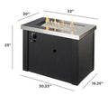 Outdoor GreatRoom Providence Rectangular Fire Pit Table PROV-1224-SS