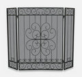 Uniflame 3 Panel Black HD Wrought Iron Screen w/Floral Panel 32