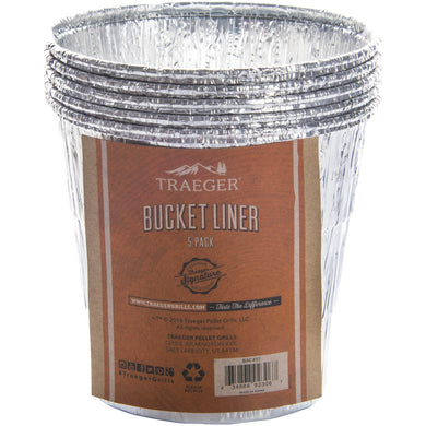Traeger BAC407 Liner 5 Pack Grease Bucket Pan Liners - All Full Size Grills - Bourlier's Barbecue and Fireplace