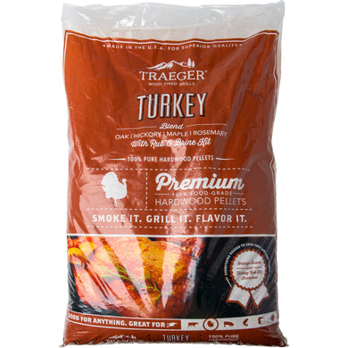 Traeger PEL329 Turkey Pellet Blend with Brine Kit 20 LB Bag - Bourlier's Barbecue and Fireplace