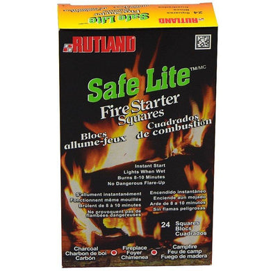 Rutland Safe Lite Fire Starter Squares, 24 squares - Bourlier's Barbecue and Fireplace