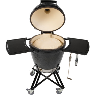 Primo All-In-One Ceramic Kamado Grill With Cradle & Side Shelves (773) - Bourlier's Barbecue and Fireplace