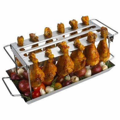 GrillPro 41552 Stainless Grill Wing Rack - Bourlier's Barbecue and Fireplace